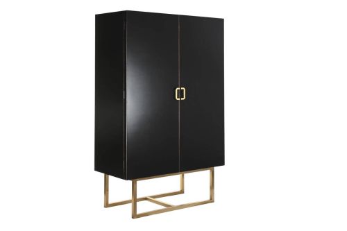 Armario Estructura en Madera de Álamo y Metal Negro MB-189007