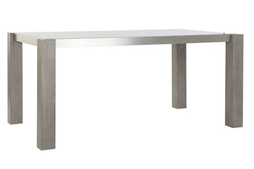 Mesa de Comedor Estructura de Cristal Templado con Patas de Roble MB-189169