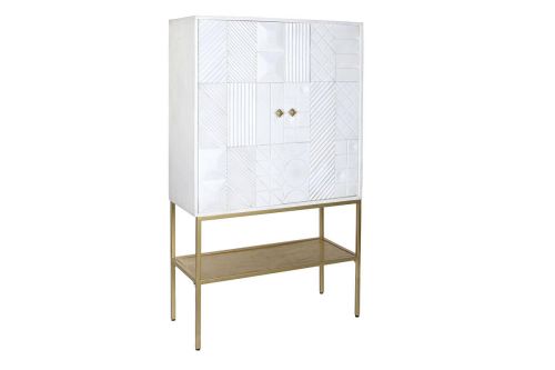 Aparador Estructura de Madera de Mango y Metal Blanco MB-200449