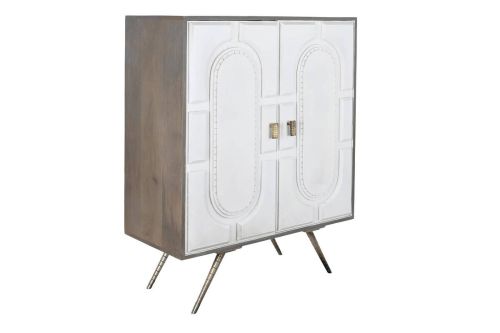 parador de Madera de Mango y Latón Rombo Blanco MB-200453