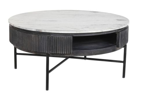 Mesa de Centro Estructura de Mango Negro con Tapa de Mármol MB-201161