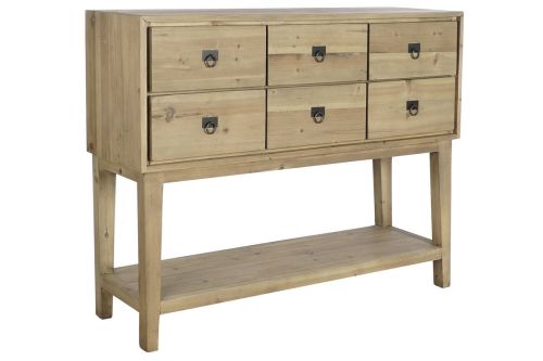 Consola de Entrada con 6 Cajones Estructura en Madera de Pino Marrón MB-204856