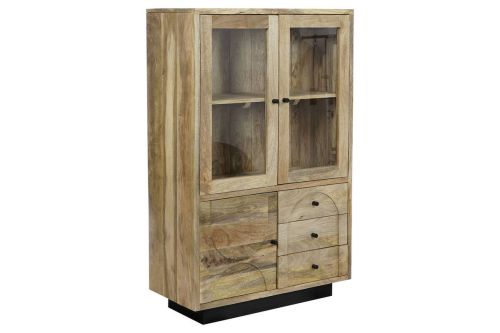 Vitrina Estructura de Madera de Mango con Puertas de Cristal MB-205538