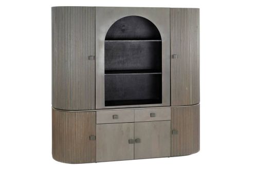 Vitrina Acabado Gris de Madera Jamun con Puertas y Cajones MB-205738