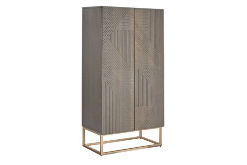Armario 2 Puertas Gris Oscuro de Madera y Jamun MB-205745