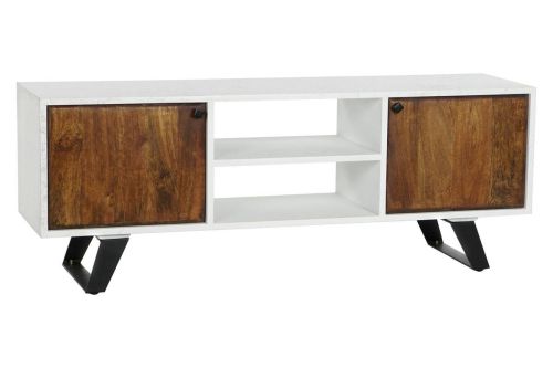 Mueble TV Blanco Estructura de Mango y Metal MB-206320