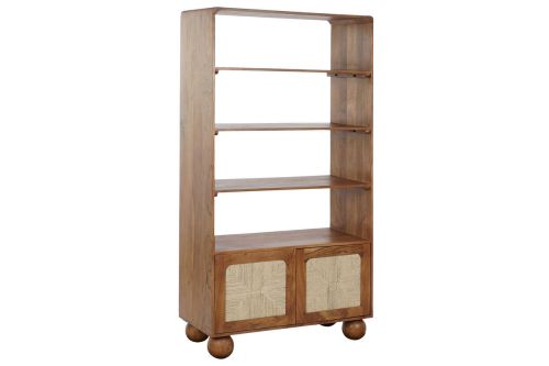 Estantería Alta en Madera de Acacia y Ratán MB-207574