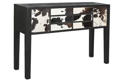 Recibidor Estructura en Madera de Mango con Piel Diseño Vaca MB-208897