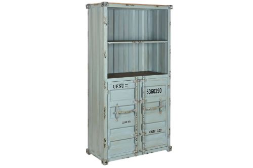 Estantería Diseño Container Azul Estructura de Metal MDF MB-217355