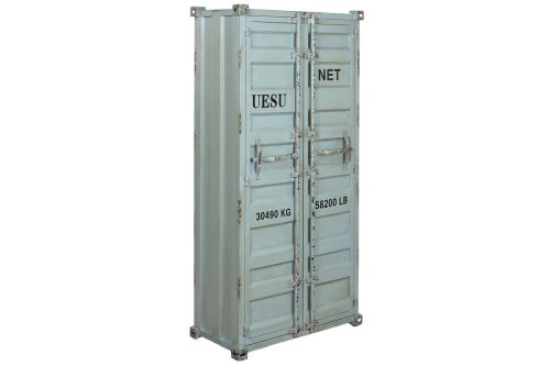 Botellero Container Industrial Estructura en Metal y MDF Azul MB-209236