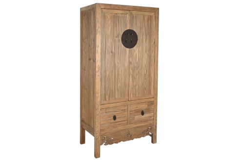 Armario Tallado en Madera de Abeto Natural MB-210641