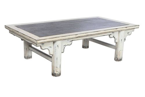 Mesa de Centro Estructura de Madera de Olmo Macizo con Ratán Decapé MB-210645