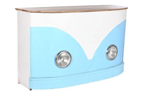 Mueble Bar Estilo Volkswagen Turquesa de Hierro y Mango 157 cm MB-211332