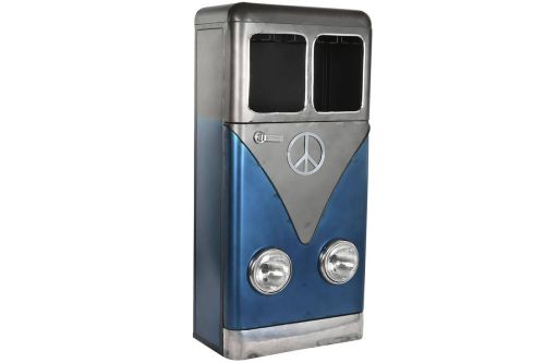 Botellero Furgoneta Estructura Metálica Vintage Azul MB-211963