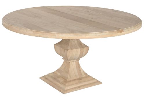 Mesa de Comedor Redonda Estructura de Madera de Mango Natural MB-212683