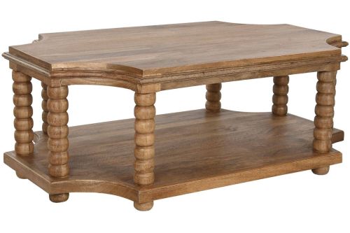 Mesa de Centro Estructura de Madera de Mango Natural Torneada MB-213711