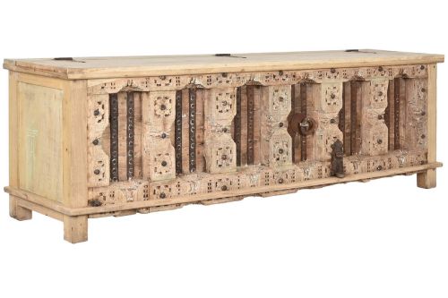 Mueble TV Baúl Estructura de Madera Tallada MB-213738