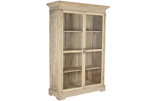 Vitrina Alta de Madera Reciclada Natural con Puertas MB-213741