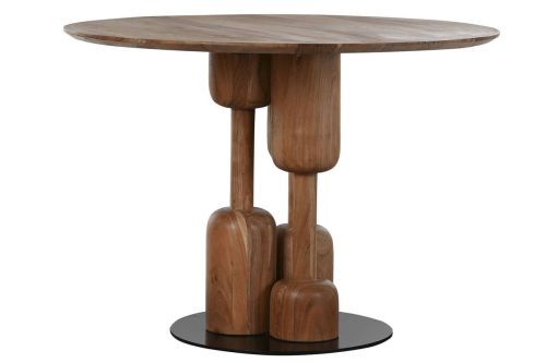 Mesa de Comedor Redonda de Mármol y Metal 106 cm MB-214716