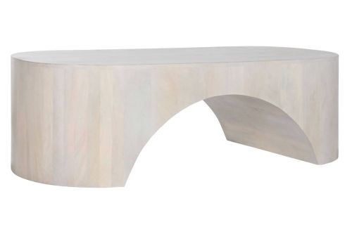 Mesa de Centro Estructura de Madera de Mango Blanca 137 cm MB-214816