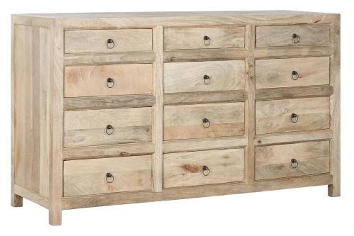 Cómoda de Almacenaje en Madera de Mango 12 Cajones MB-215089