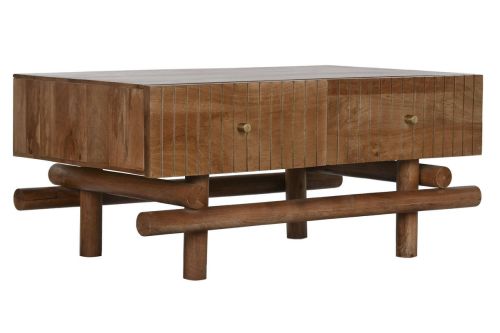 Mesa de Centro Estructura de Madera de Mango Natural con Cajones MB-215098