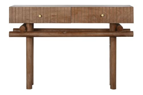 Consola Estructura de Madera de Mango Natural con 2 Cajones MB-215099