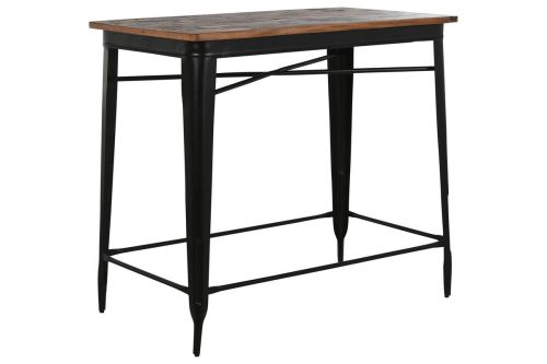 Mesa Bar Estructura Metal y Madera Marrón 120 cm MB-215102