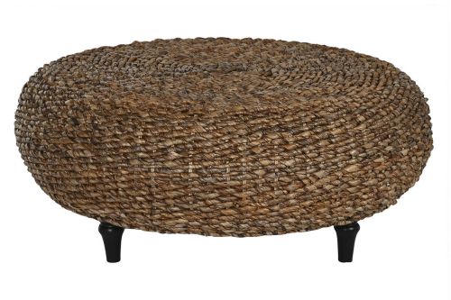 Mesa de Centro Estructura de Fibra Natural con Patas de Madera MB-217106