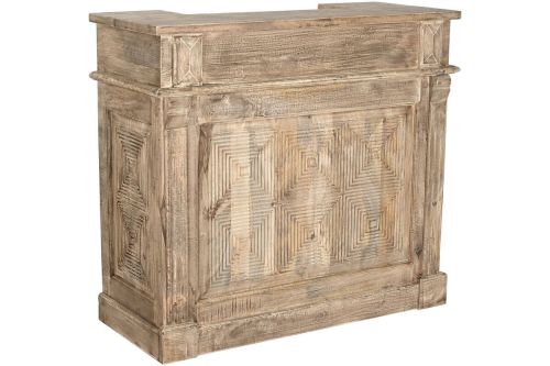 Mueble Bar Estructura de Mango Natural con Botellero MB-219421