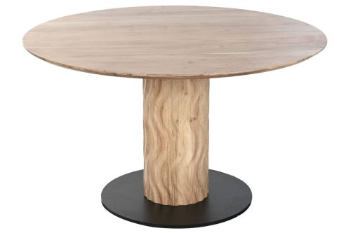 Mesa de Comedor Redonda Estructura de Madera de Acacia y Metal MB-219462