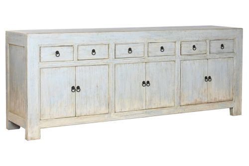 Aparador Estructura de Madera Olmo Macizo 6 Puertas y 6 Cajones MB-219978