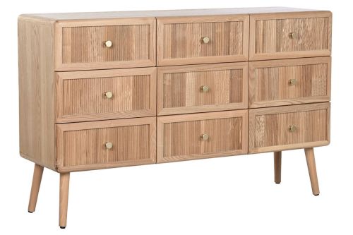 Cómoda de Madera de Pino y MDF Natural con 9 Cajones MB-220507
