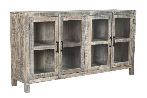 Aparador de Madera Reciclada Decapé Blanco 170 cm MB-220533