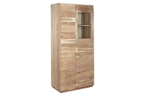 Vitrina Alta de Acacia Natural con Cuatro Puertas MB-220536