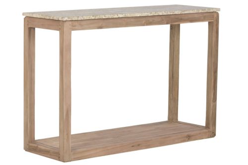 Consola de Madera Reciclada con Tapa de Mármol Natural MB-221765