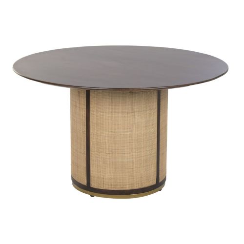 Mesa de Comedor Redonda de Madera de Mango Natural MB-222842