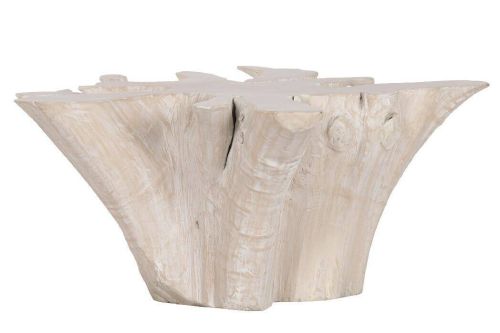Mesa de Centro Estructura de Raíz de Teca Decapé Blanco 90 cm MB-223004