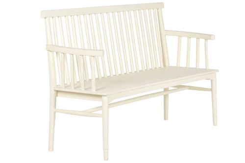 Banco de Madera de Mango y MDF en Color Crema MB-223566