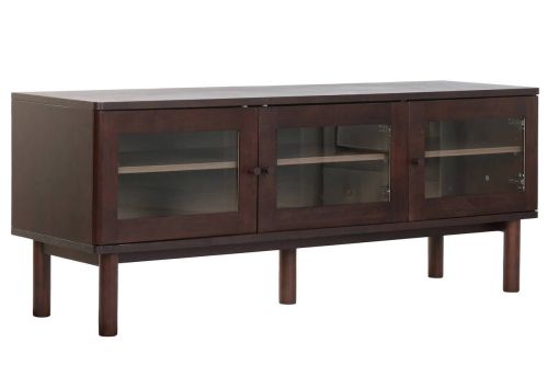 Mueble TV Marrón Oscuro con Cajones y Cristal en MDF MB-224129