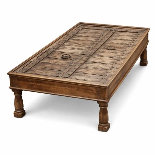 Mesa de Centro Estructura de Madera Reciclada y Teca 186 cm MB-227228