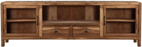 Mueble de TV Estructura en Teca Reciclada con Cristal MB-227231