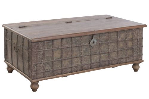 Arcón Estructura de Madera Reciclada con Herrajes de Metal MB-227260