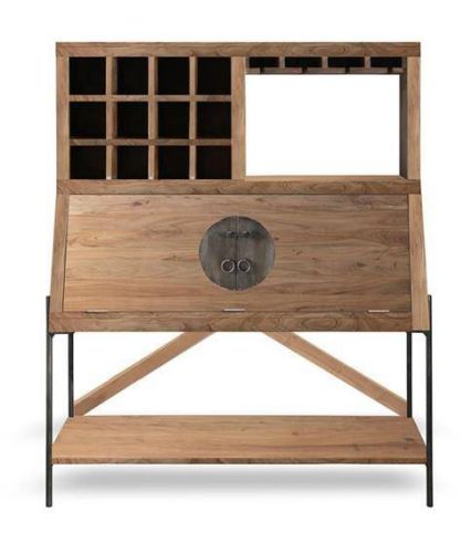 Mueble Bar Estructura de Madera Acacia con Botellero MB-227310