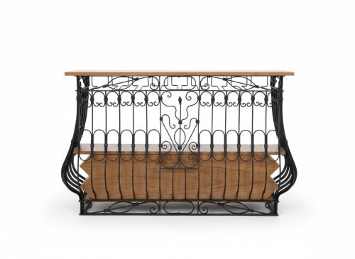 Mueble Bar Estructura de Metal y Madera con Estantes MB-227813