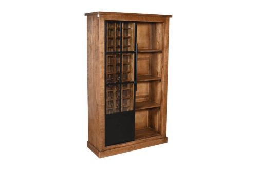 Mueble Botellero Estructura de Madera de Mango Natural y Metal MB-228283