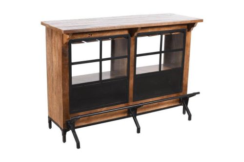 Mueble Bar Estructura en Madera de Mango y Metal Industrial MB-228284