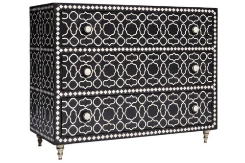 Cómoda Estructura de Madera de Mango y Hueso con 3 Cajones MB-228444