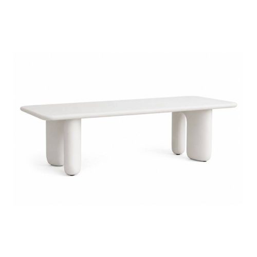 Mesa de Comedor Estructura Rectangular en Melamina y MDF Blanca MB-228503