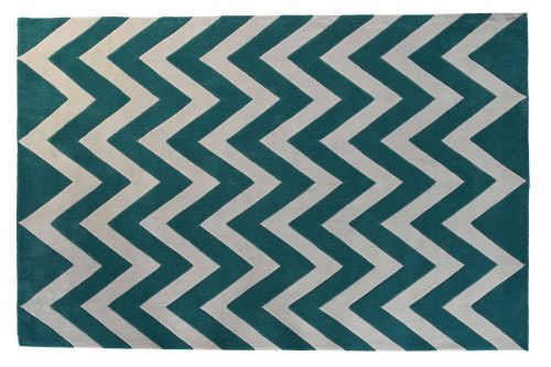 Alfombra de Salón Diseño Zigzag en Poliéster 160 cm TX-204773